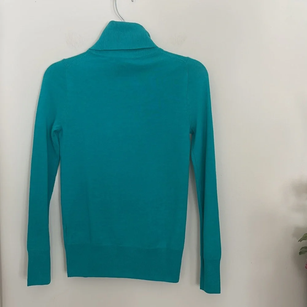 NWOT J. Crew Teal Green Merino Wool Turtleneck Sweater